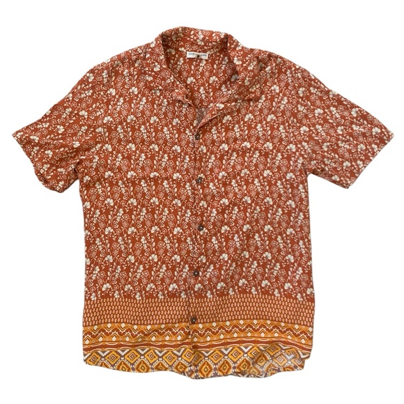 EARTHBOUND Other - Earthbound Trading Co Boho Floral Border Print Camp Shirt Medium Festival Beach